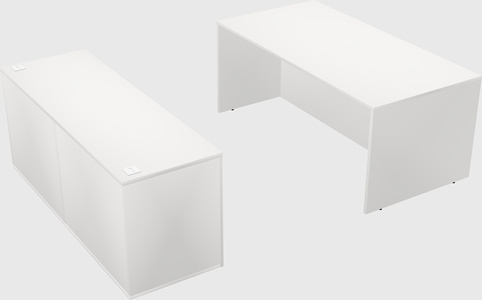 Parallel desk with credenza