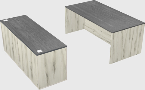 Parallel desk with credenza