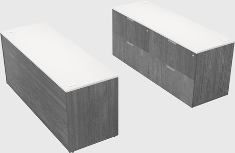 Parallel desk with credenza