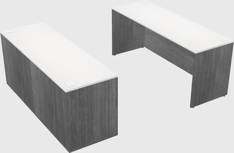 Parallel desk with credenza