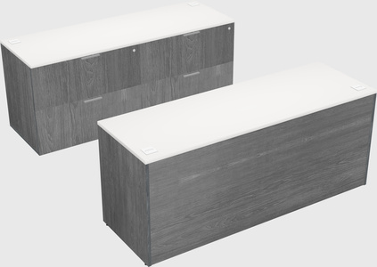 Parallel desk with credenza