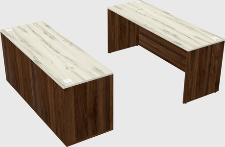 Parallel desk with credenza