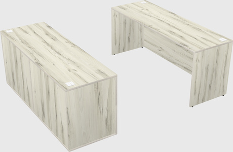 Parallel desk with credenza