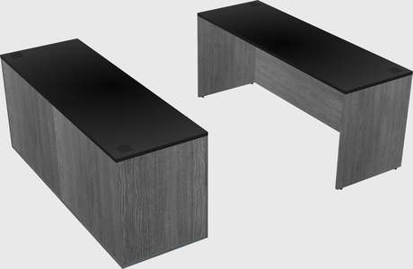 Parallel desk with credenza