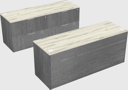 Parallel desk with credenza