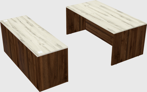 Parallel desk with credenza