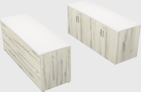 Parallel desk with credenza
