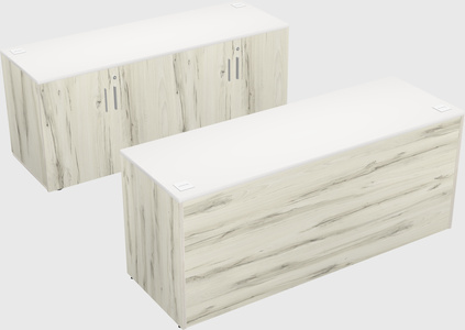 Parallel desk with credenza