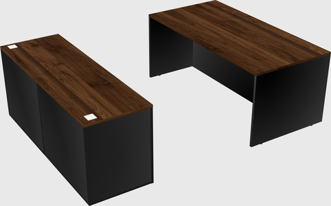 Parallel desk with credenza