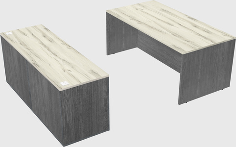 Parallel desk with credenza