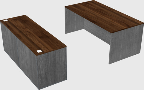 Parallel desk with credenza