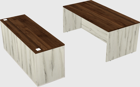 Parallel desk with credenza