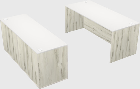 Parallel desk with credenza