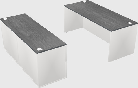 Parallel desk with credenza