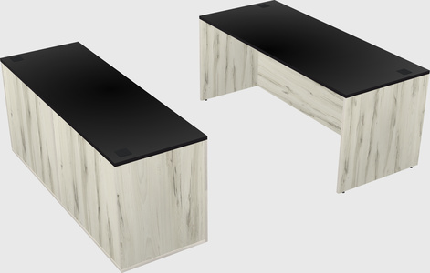 Parallel desk with credenza
