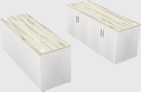 Parallel desk with credenza