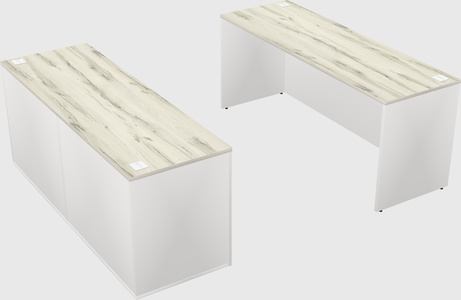 Parallel desk with credenza