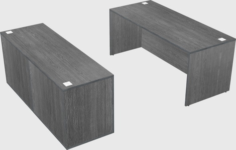 Parallel desk with credenza