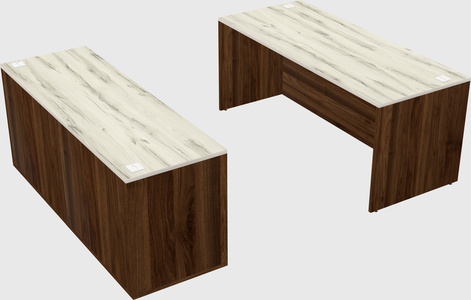 Parallel desk with credenza