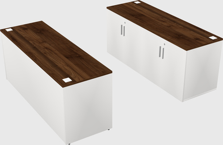 Parallel desk with credenza
