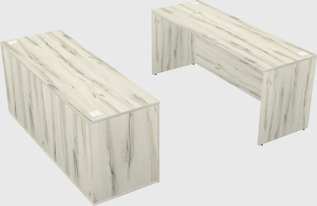 Parallel desk with credenza