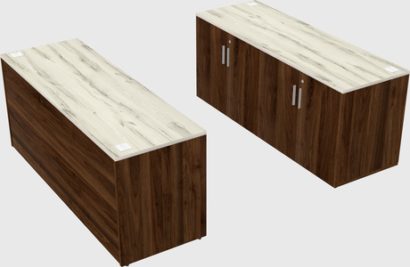 Parallel desk with credenza