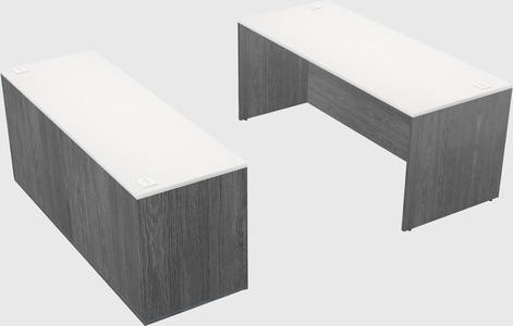 Parallel desk with credenza