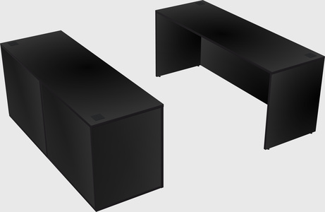 Parallel desk with credenza