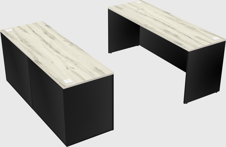 Parallel desk with credenza