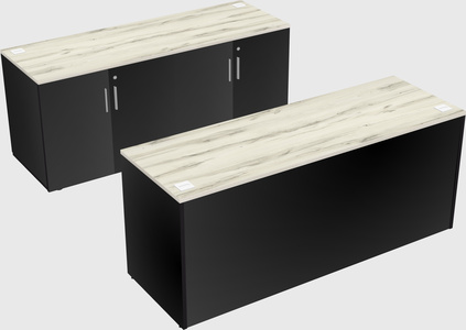 Parallel desk with credenza