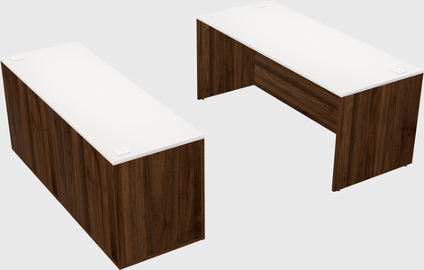 Parallel desk with credenza