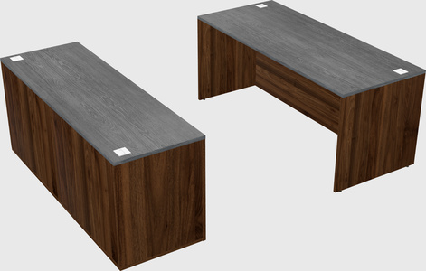 Parallel desk with credenza