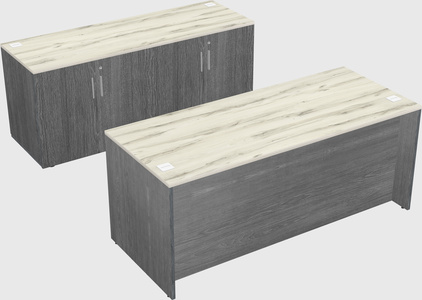 Parallel desk with credenza