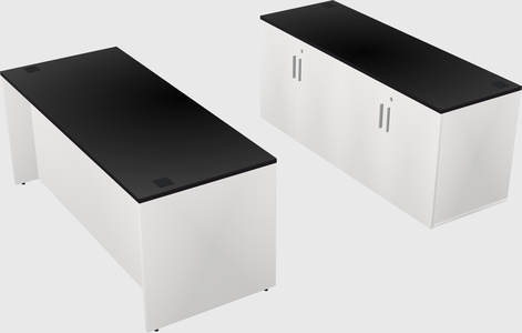 Parallel desk with credenza