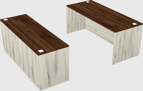 Parallel desk with credenza