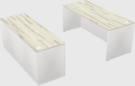 Parallel desk with credenza