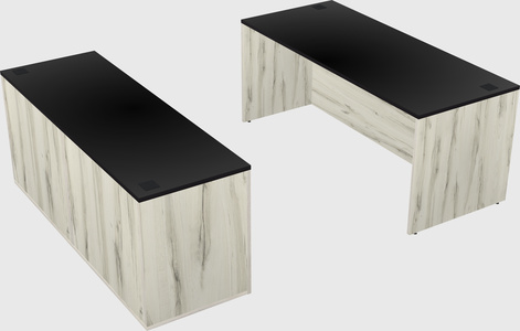 Parallel desk with credenza