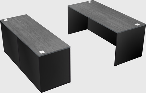 Parallel desk with credenza