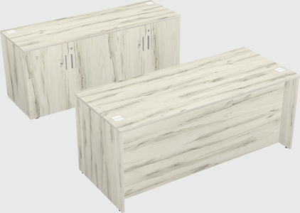 Parallel desk with credenza