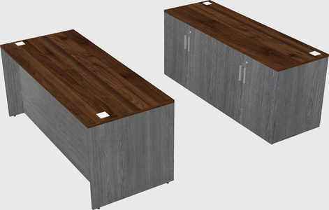 Parallel desk with credenza
