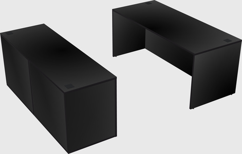 Parallel desk with credenza