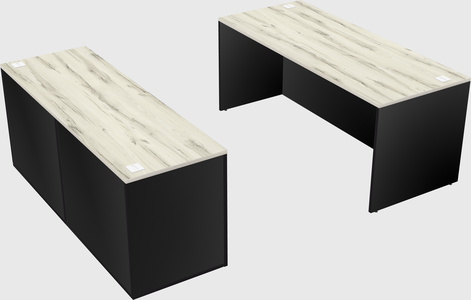 Parallel desk with credenza