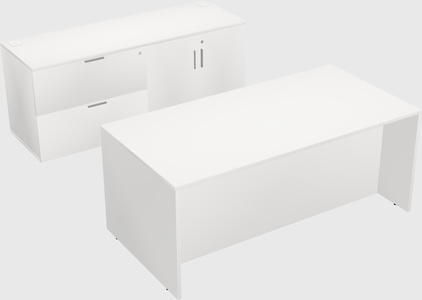 Parallel desk with credenza