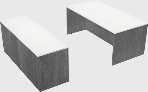 Parallel desk with credenza