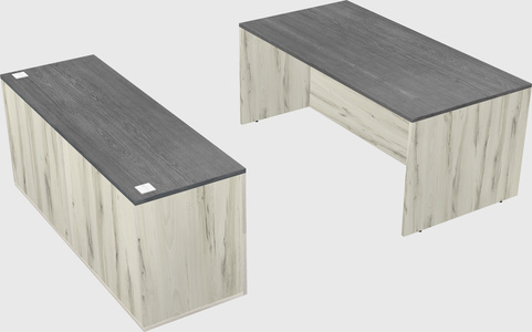Parallel desk with credenza