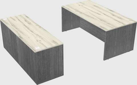 Parallel desk with credenza