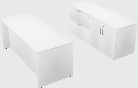 Parallel desk with credenza