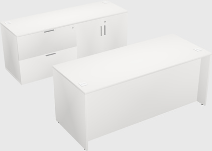Parallel desk with credenza