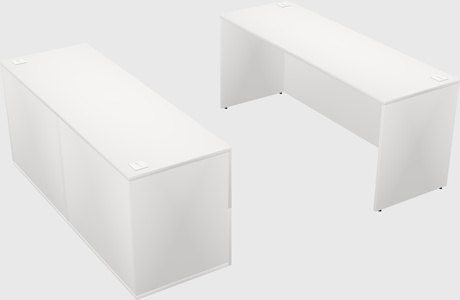 Parallel desk with credenza