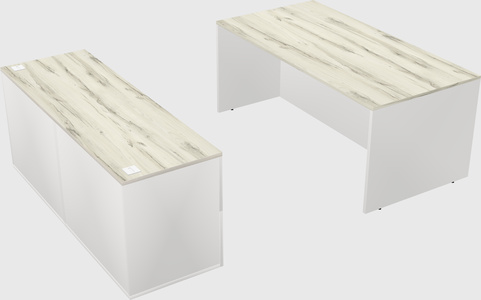 Parallel desk with credenza